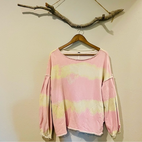 Free People Feels Right Tie Dye Sweatshirt in Tulip - Picture 5 of 15